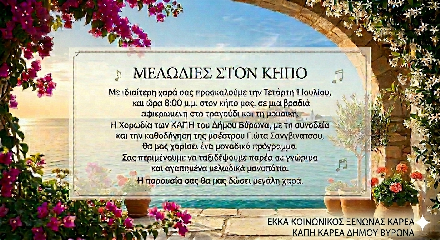 Μελωδίες στον Κήπο του EKKA Κοινωνικός Ξενώνας Καρέα 